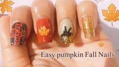Easy Pumpkin Nail Tutorial || Autumn Nails , Fall Nail art || Pumpkin Fall Nail art