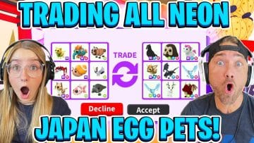 We Trade ALL NEON JAPAN Egg Pets in Roblox Adopt Me!