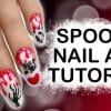 Spooky nails for Halloween with stamping | How to create a drip nail design